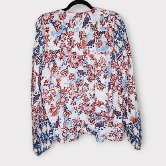 Evereve Womens Penny Floral Print Linen Blend Kimono M/L Lightweight Layer - Picture 9 of 9